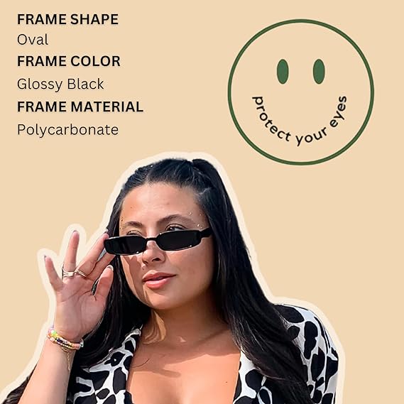 Retro Rectangle Sunglasses For Men and Women Premium With Metallic Lock